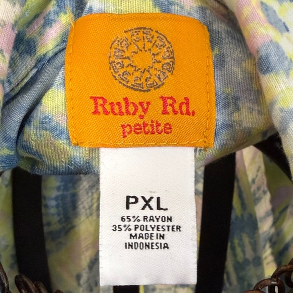 Ruby Rd. Blue and Yellow Button Down Shirt - Picture 2 of 8